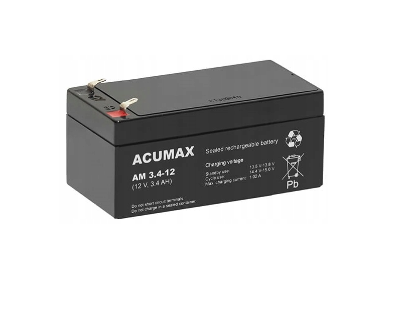 ACUMAX Akumulator 12V AM 3,4Ah żywotność: 6-9 lat