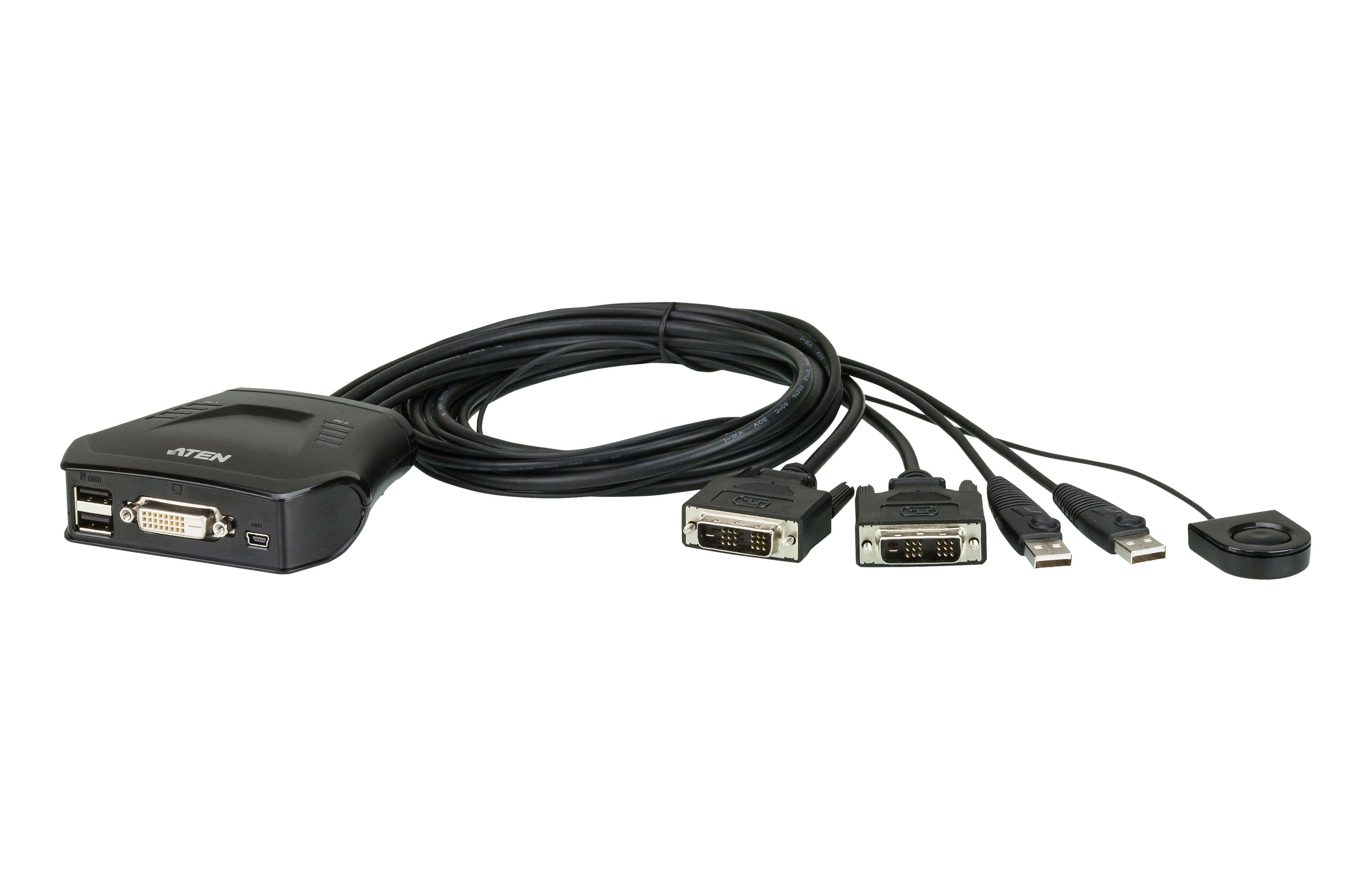 Aten Kabelkowy przełącznik KVM 2 port USB DVI 1,2m