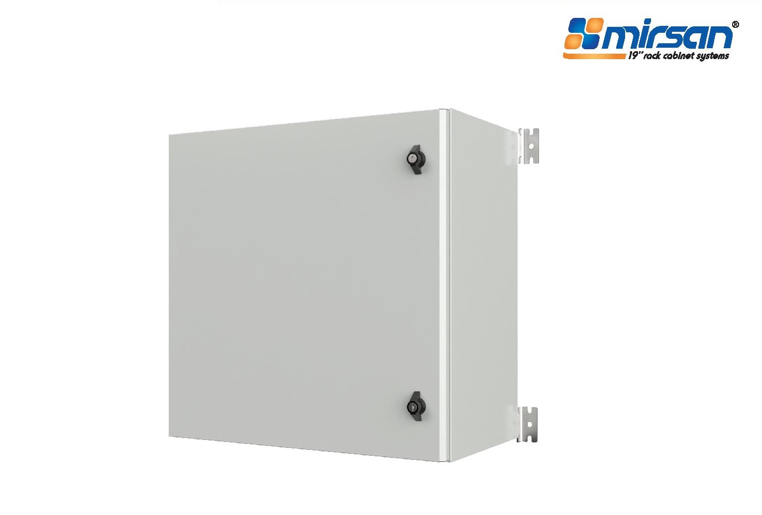 MIRSAN Szafa wisząca IP65 600/800/350mm (jednoskrzydłowe drzwi pełne; płyta montażowa) szara