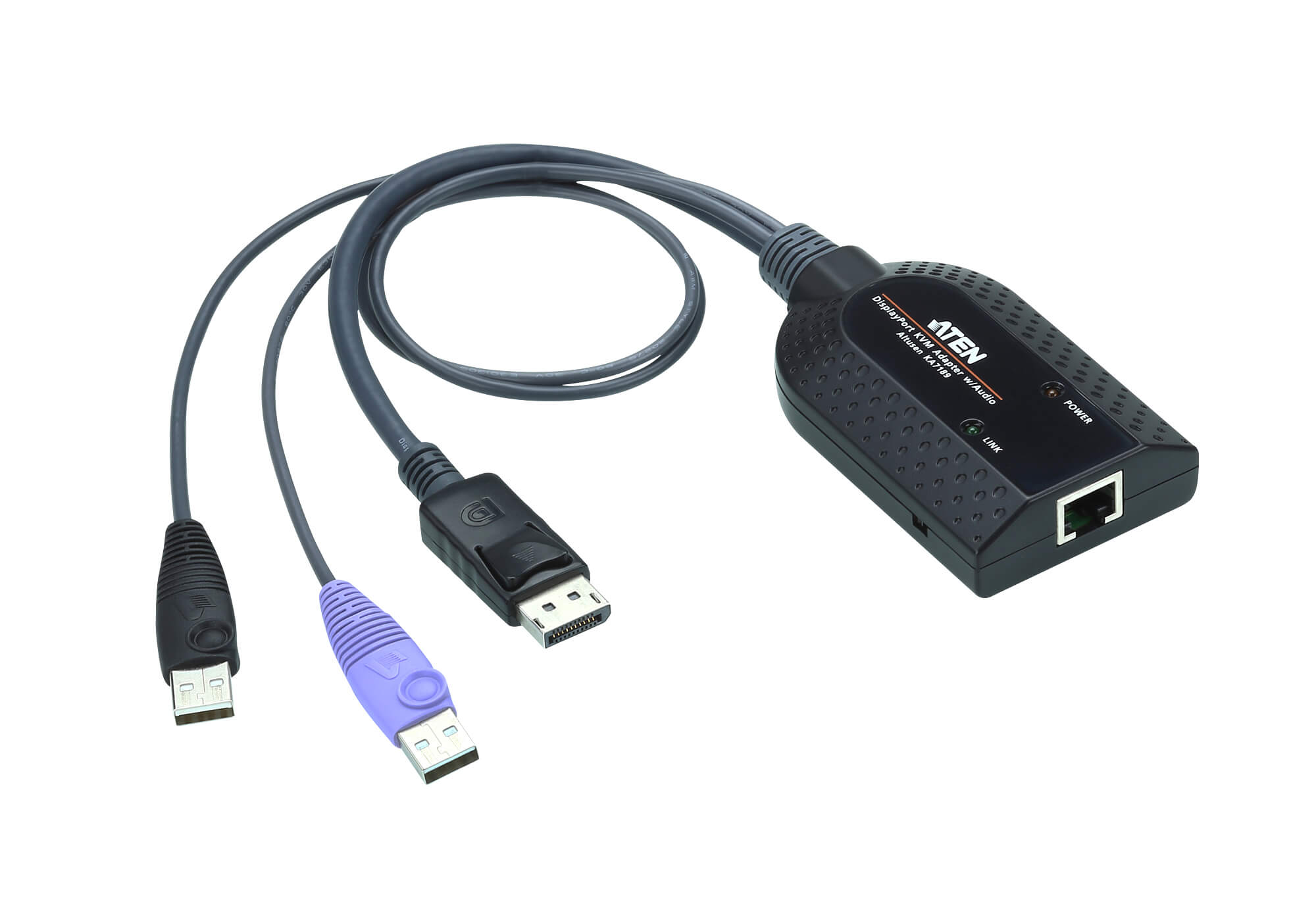 Aten Moduł KVM USB DisplayPort Virtual Media Smart Card Reader Audio De-Embedder Support