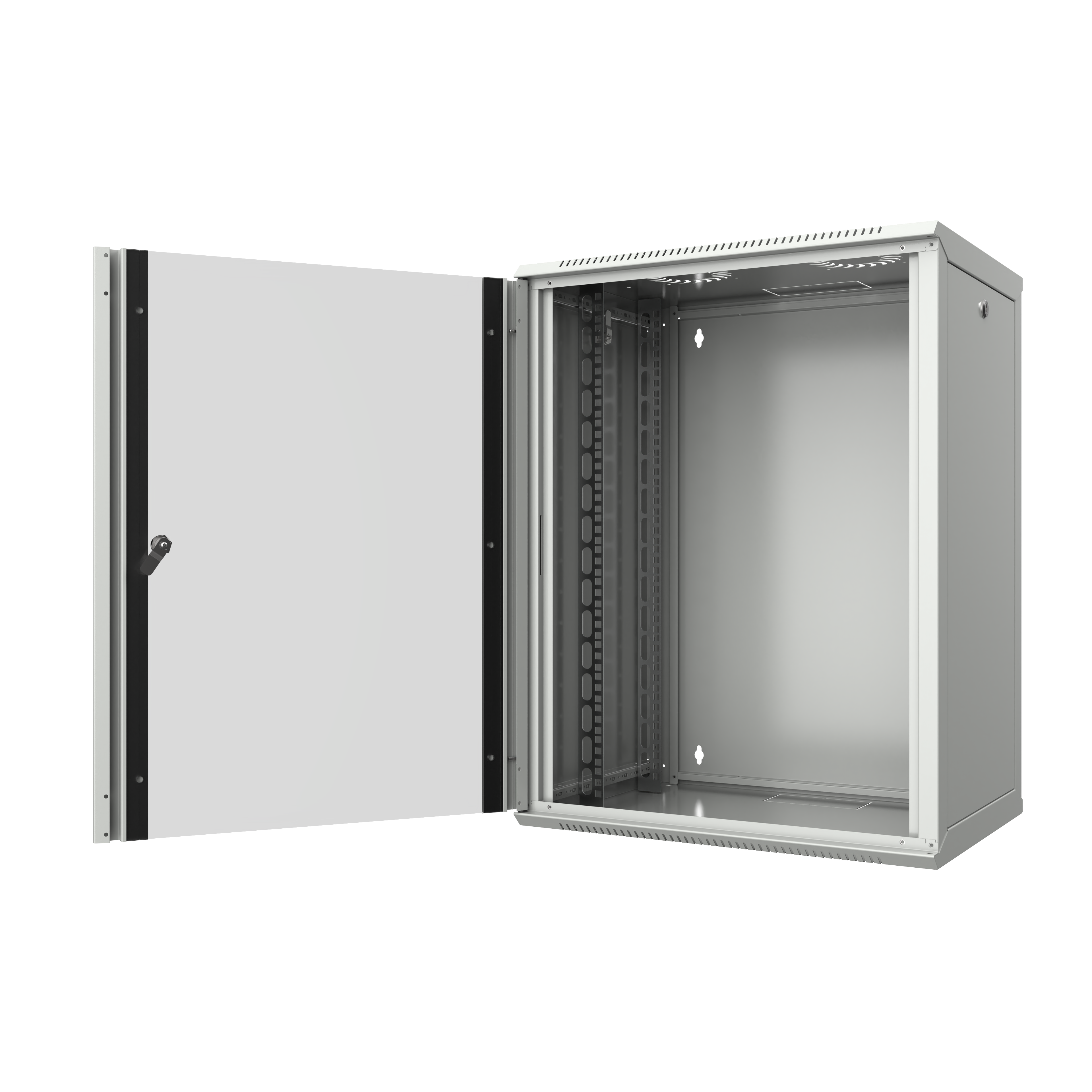 MIRSAN Szafa wisząca WTC COM-BOX 19” 9U 565/450mm (jednoskrzydłowe drzwi perforowane) szara