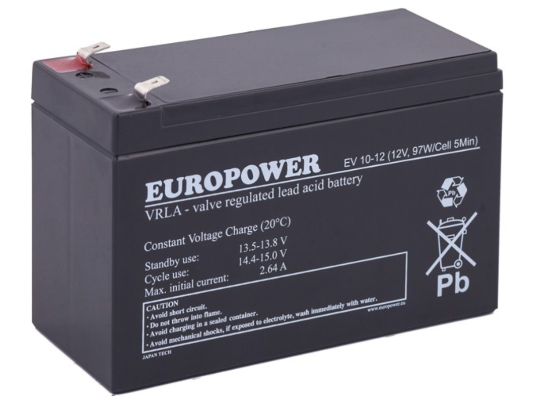 EUROPOWER Akumulator 12V EV 10Ah żywotność: 6-9 lat (o zwiększonej pojemności)