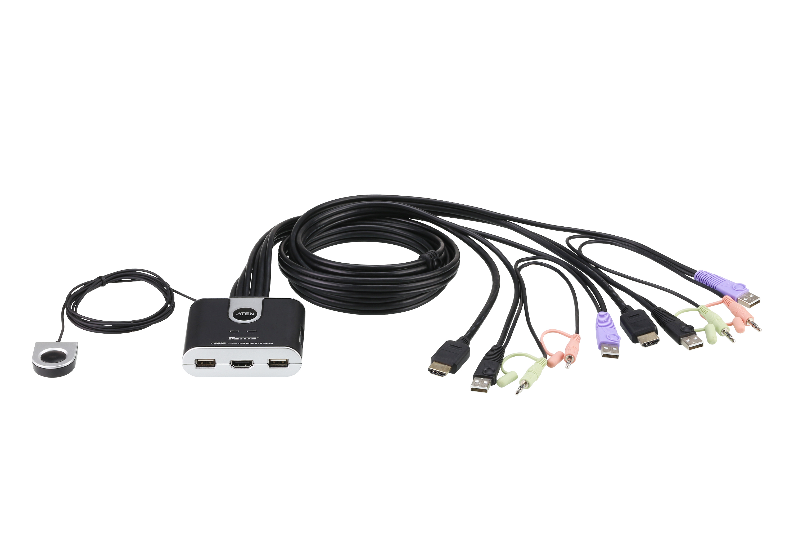 Aten Kabelkowy przełącznik KVM 2 port USB HDMI Audio 1,2m