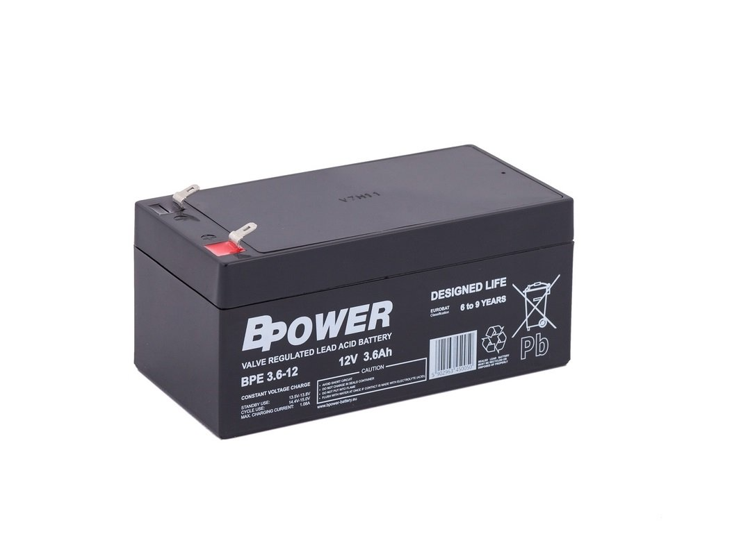 Bpower Akumulator 12V BPE 12Ah żywotność 6-9 lat terminal T1