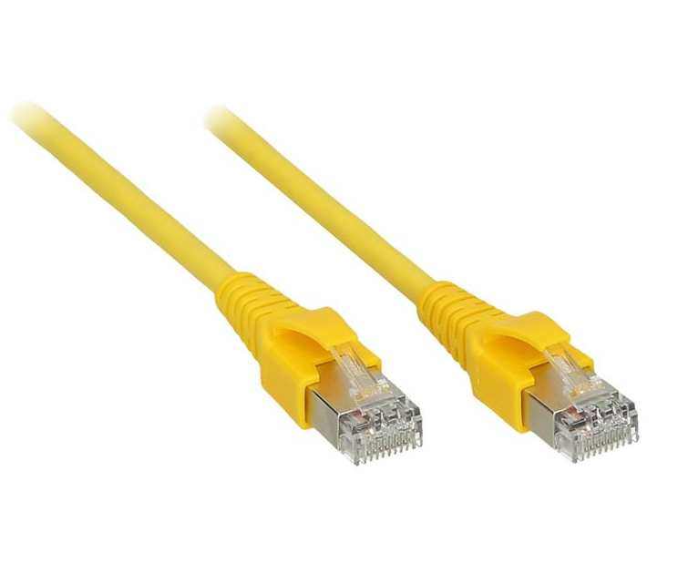 Corning Patchcord S/FTP flex/26L,Cat.6A,yellow,2xRJ45,4P,3m