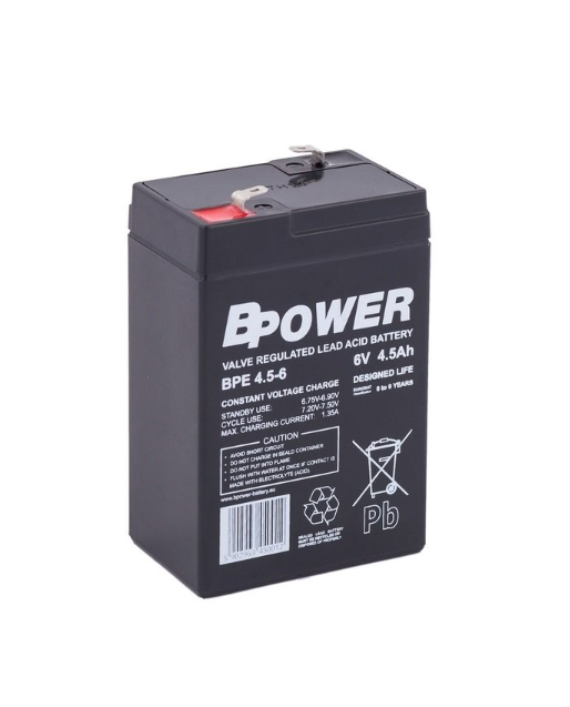 Bpower Akumulator 6V BPE 4,5Ah żywotność 6-9 lat terminal T1