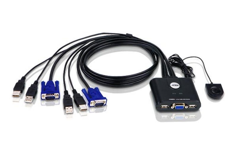 Aten Kabelkowy przełącznik KVM 2 port USB VGA 0,9m