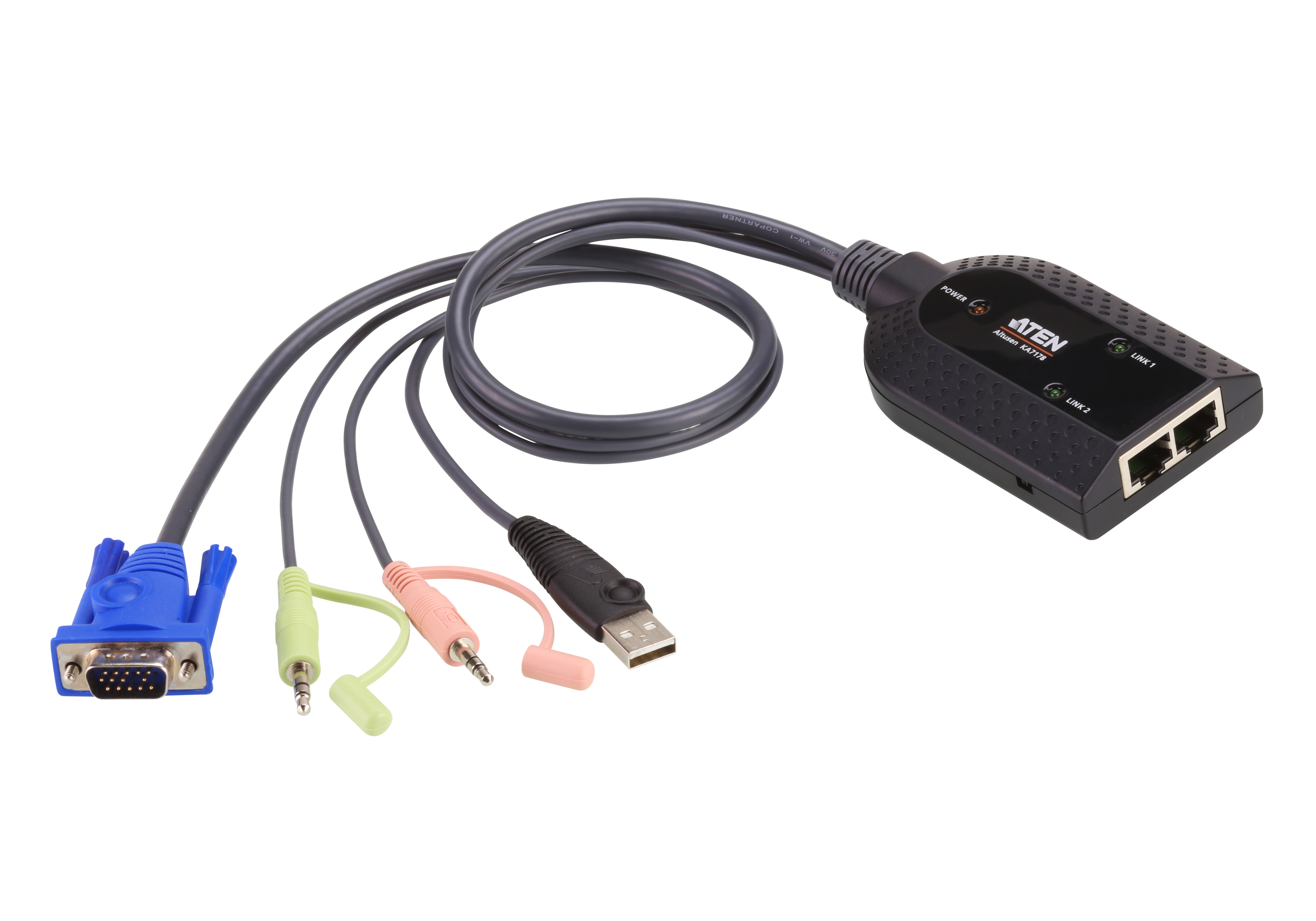 Aten Moduł KVM USB VGA Audio Virual Media Dual Out