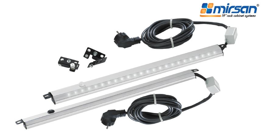 MIRSAN Moduł oświetlenia 19" LED  z automatycznym sensorem ruchu 1U