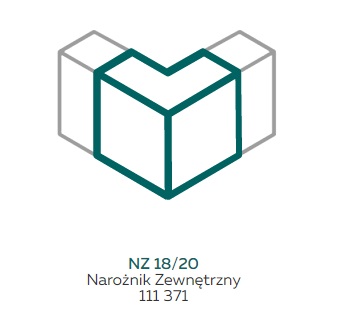 AKS Zielonka Narożnik zewnętrzny NZ 18/20 biały