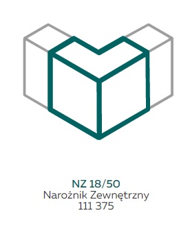 AKS Zielonka Narożnik zewnętrzny NZ 18/50 biały