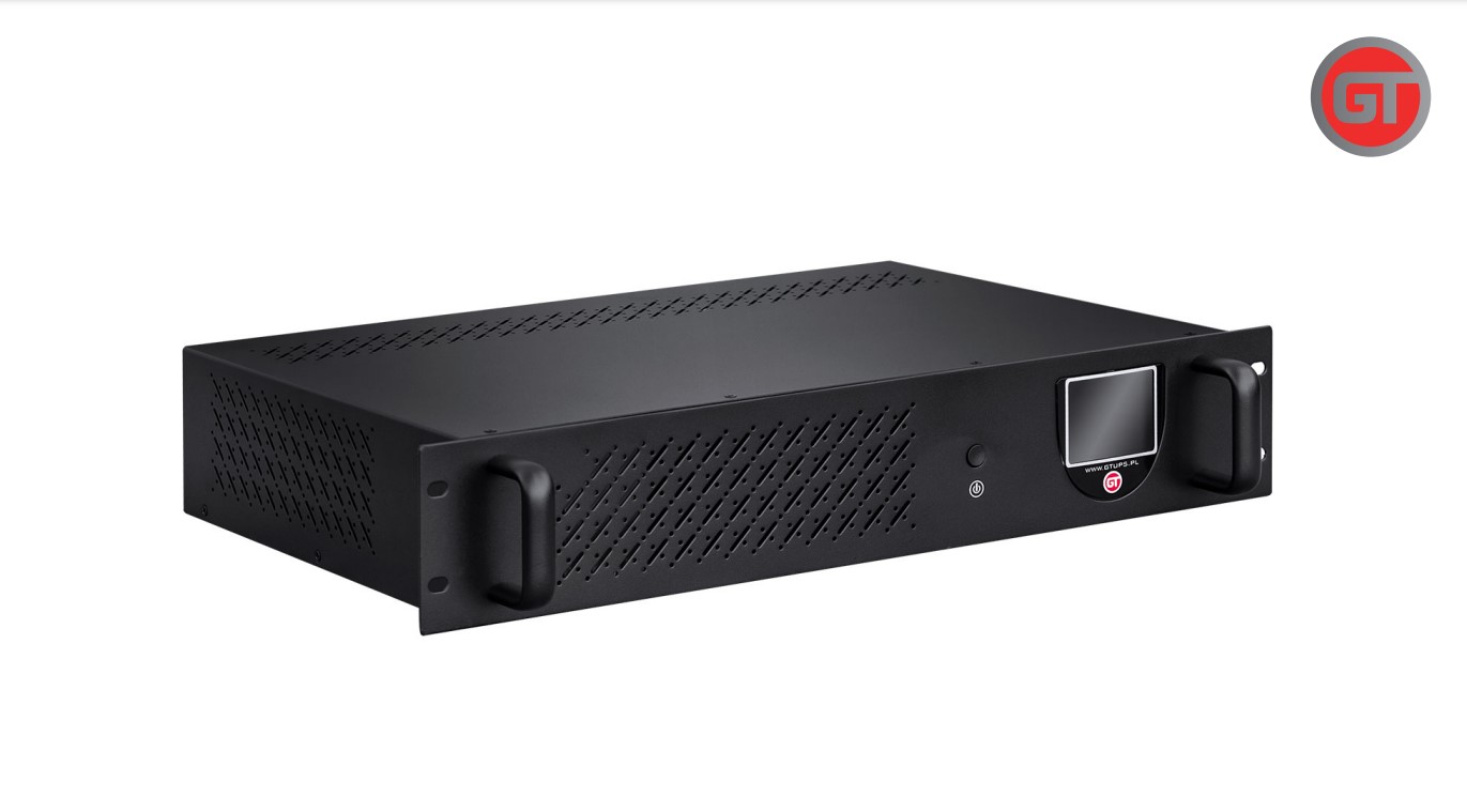 GT UPS POWERbox Rack 19” 2U; 850VA/510W; Line-Interactive; 3xIEC C13 + 1xSCHUKO; 1x9Ah; LCD