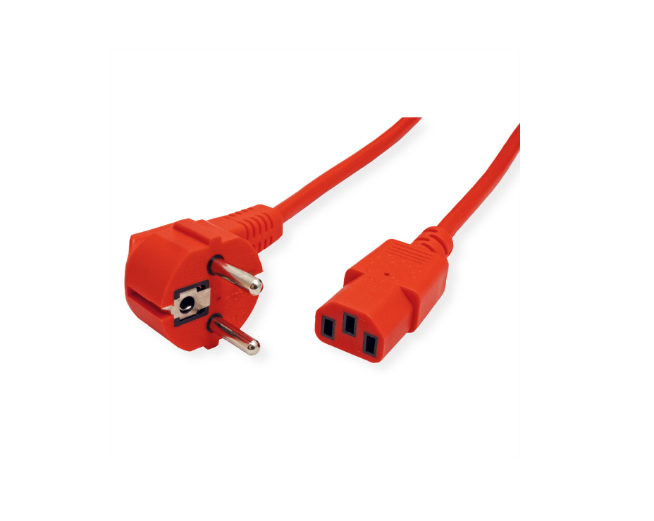 GT Networks Kabel zasilający prosty IEC 230V C13 czerwony 1,8m