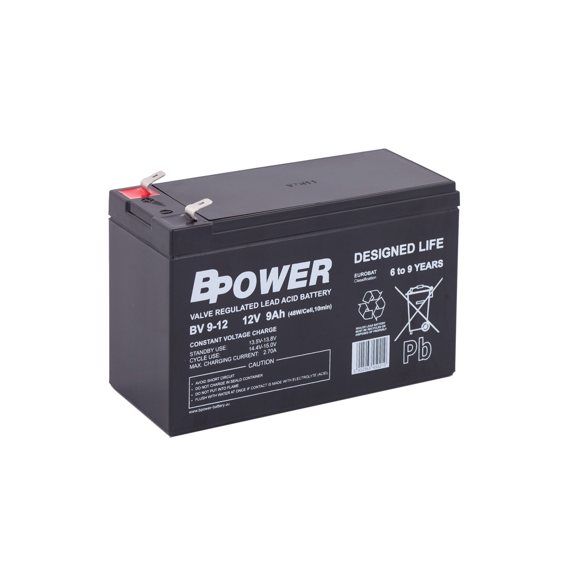 BPower Akumulator 12V BV 9Ah żywotność: 6-9 lat terminal T2