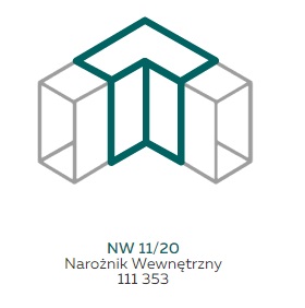 AKS Zielonka Narożnik wewnętrzny NW 11/20 biały