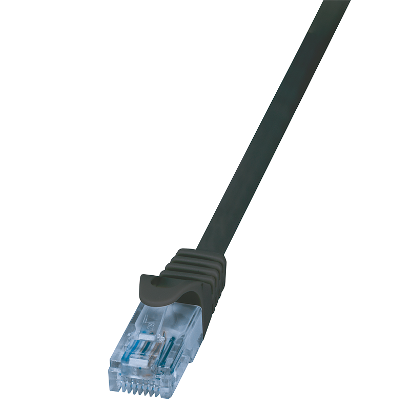 LogiLink Patchcord U/UTP czarny kat.5e PVC  2m. płaski