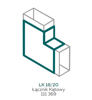 AKS Zielonka Łącznik kątowy LK 18/20 biały