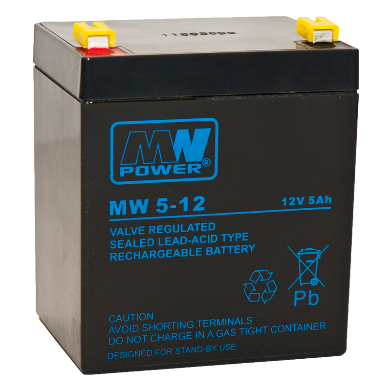 MW Power Akumulator 12V MW 5Ah żywotność: 6-9 lat fast-on 250 (T2)