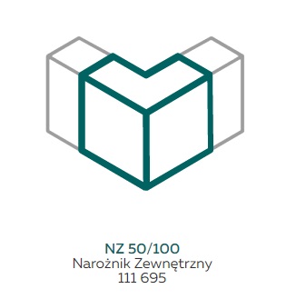 AKS Zielonka Narożnik zewnętrzny NZ 50/100 biały