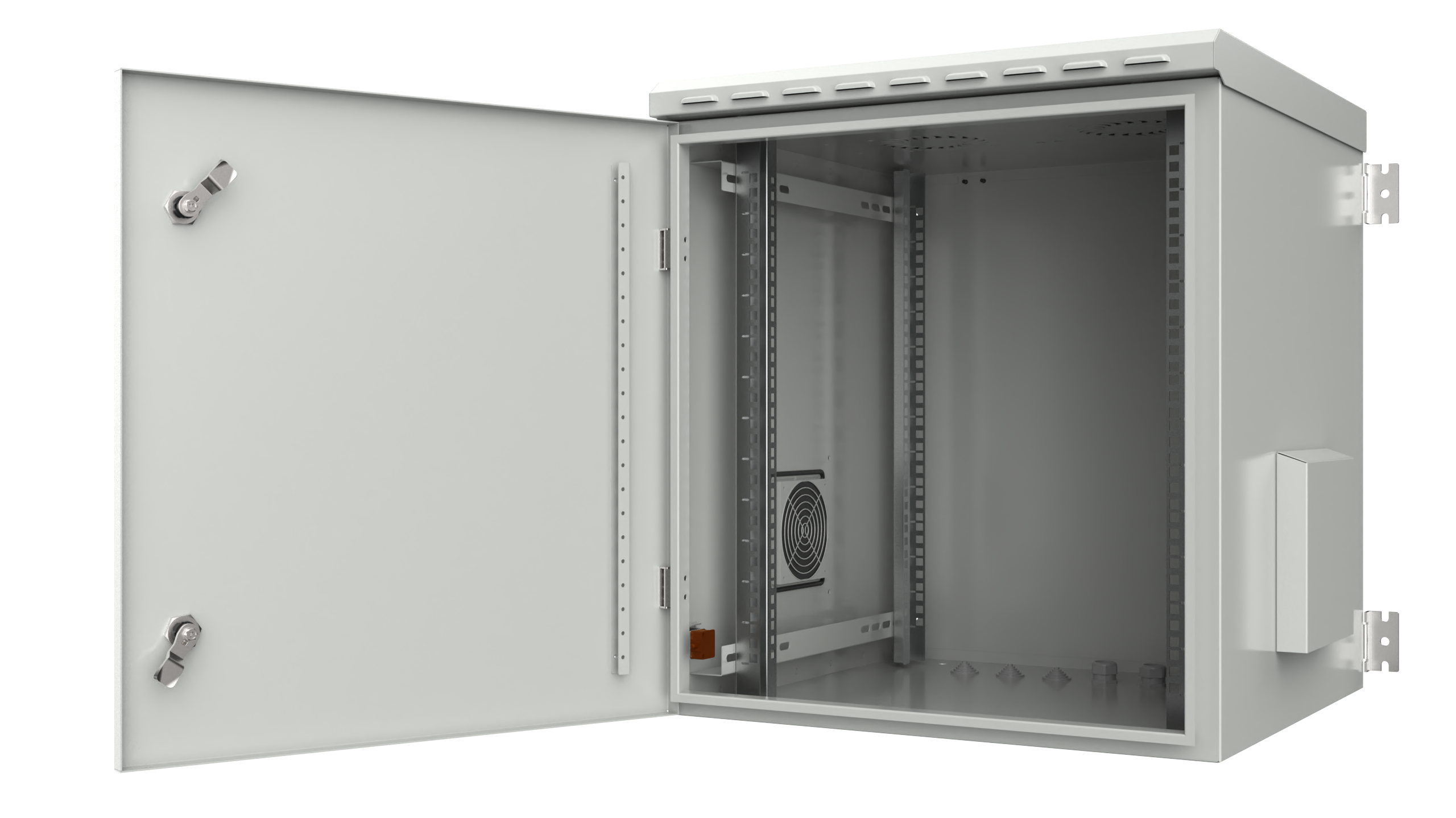 MIRSAN Szafa wisząca IP55 19” 12U 600/600mm (jednoskrzydłowe drzwi szklane) szara