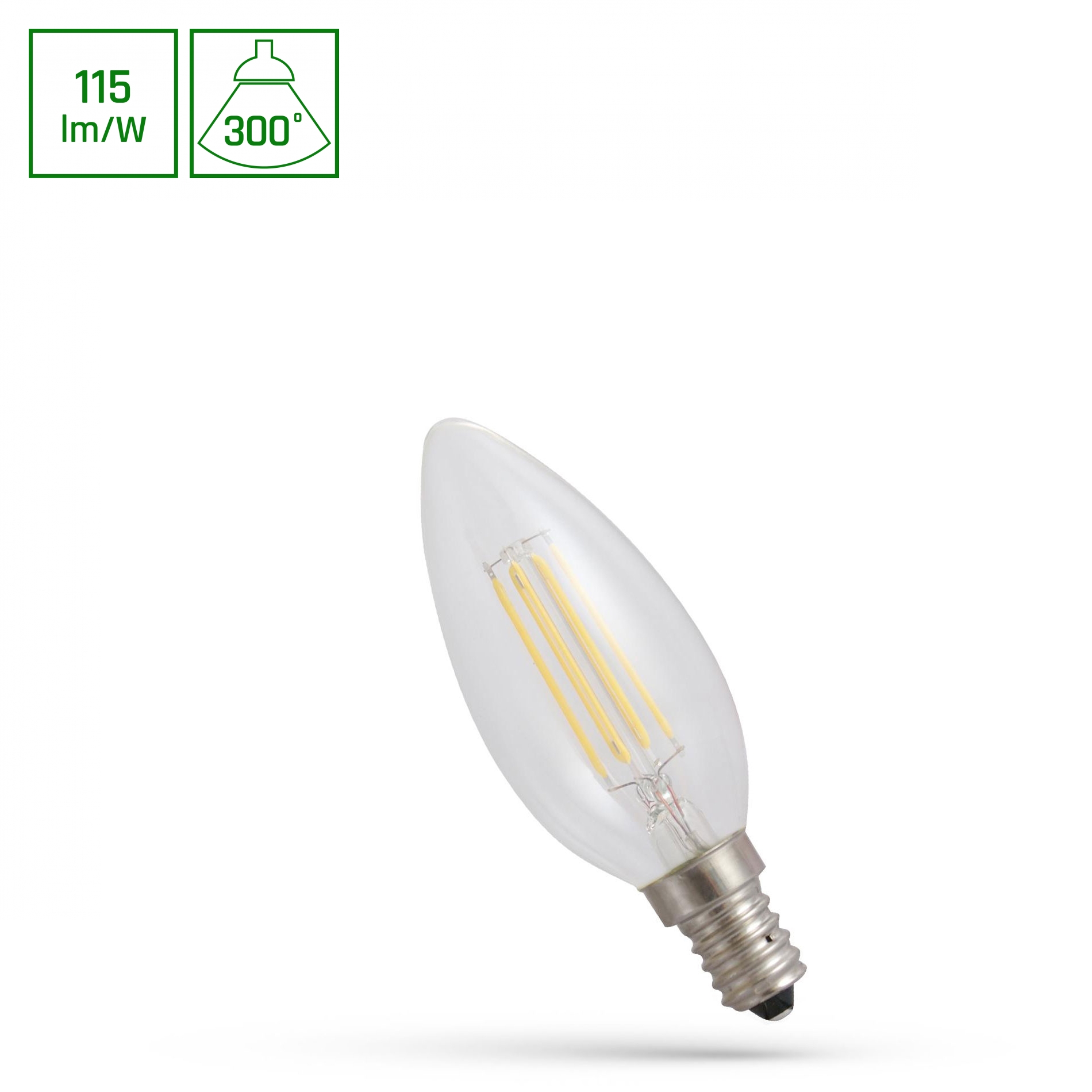 ŻARÓWKA LED ŚWIECOWA E14 230V 4W COG NW CLEAR