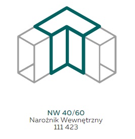 AKS Zielonka Narożnik wewnętrzny NW 40/60 biały