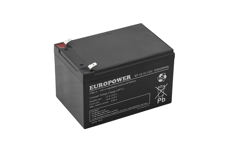 EUROPOWER Akumulator 12V EP 12Ah żywotność: 6-9 lat