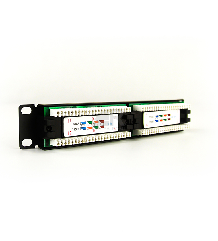 GT Networks Panel krosowy 10" 1U 12 gniazd RJ45 kat. 5e nieekranowanych UTP