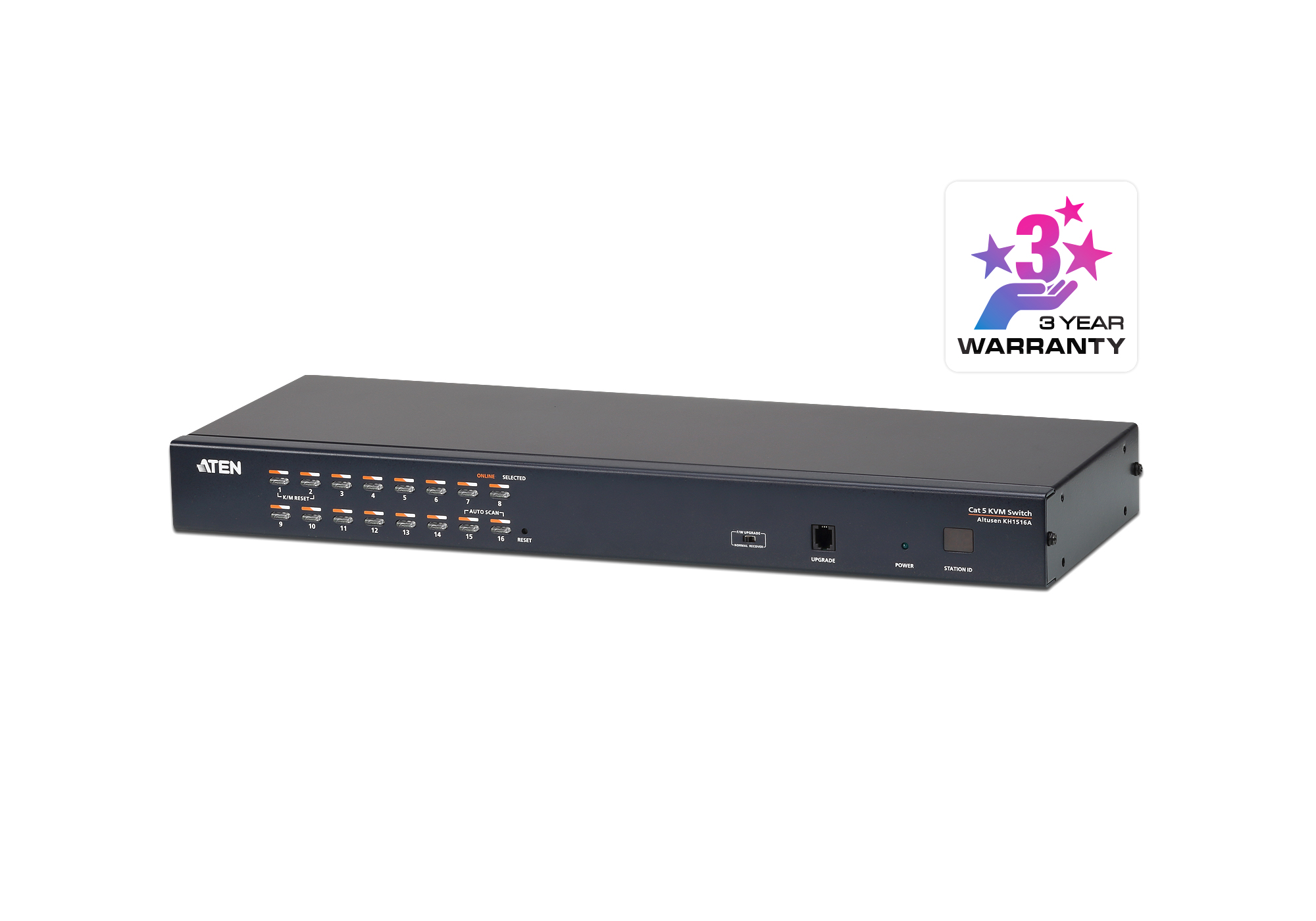 Aten Rackowy przełącznik KVM  1/16 port Kat.5 stackowalny