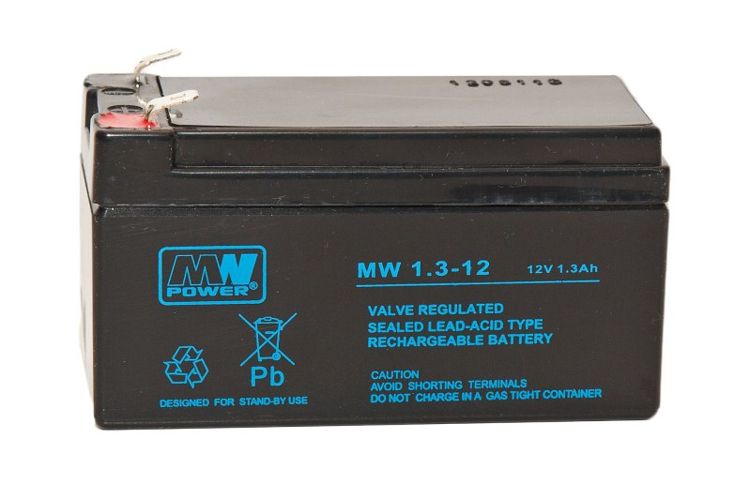 MW Power Akumulator 12V MW 1,3Ah żywotność: 6-9 lat fast-on 187 (T1)