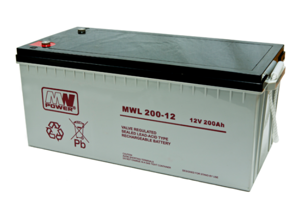 MW Power Akumulator 12V MWL 200Ah żywotność: 10-12 lat śruba M8