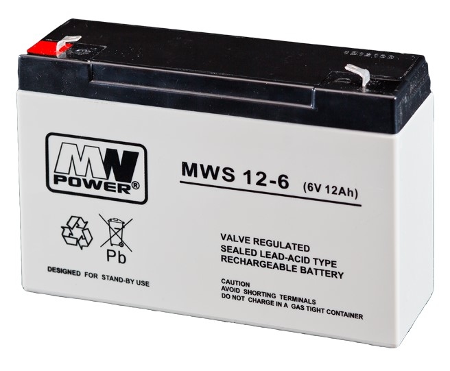 MW Power Akumulator 6V MWS 12Ah żywotność: 3-5 lat