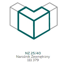 AKS Zielonka Narożnik zewnętrzny NZ 25/40 biały