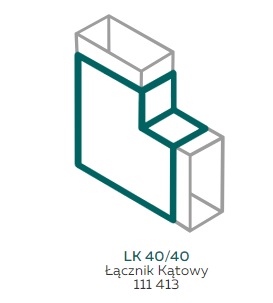 AKS Zielonka Łącznik kątowy LK 40/40 biały