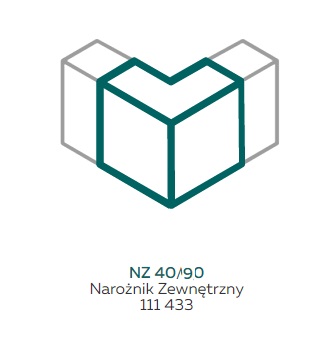 AKS Zielonka Narożnik zewnętrzny NZ 40/90 biały