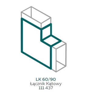 AKS Zielonka Łącznik kątowy LK 60/90 biały