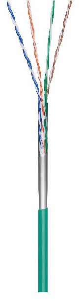 Telegärtner Kabel S/FTP Kat.7 linka 4x2xAWG26/7 PVC 305m zielony