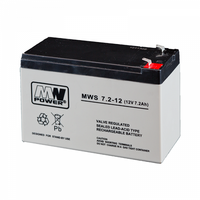MW Power Akumulator 12V MWS 7,2Ah żywotność: 3-5 lat Fast-On 187 T1