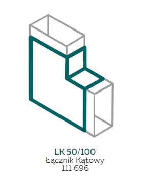 AKS Zielonka Łącznik kątowy LK 50/100 biały