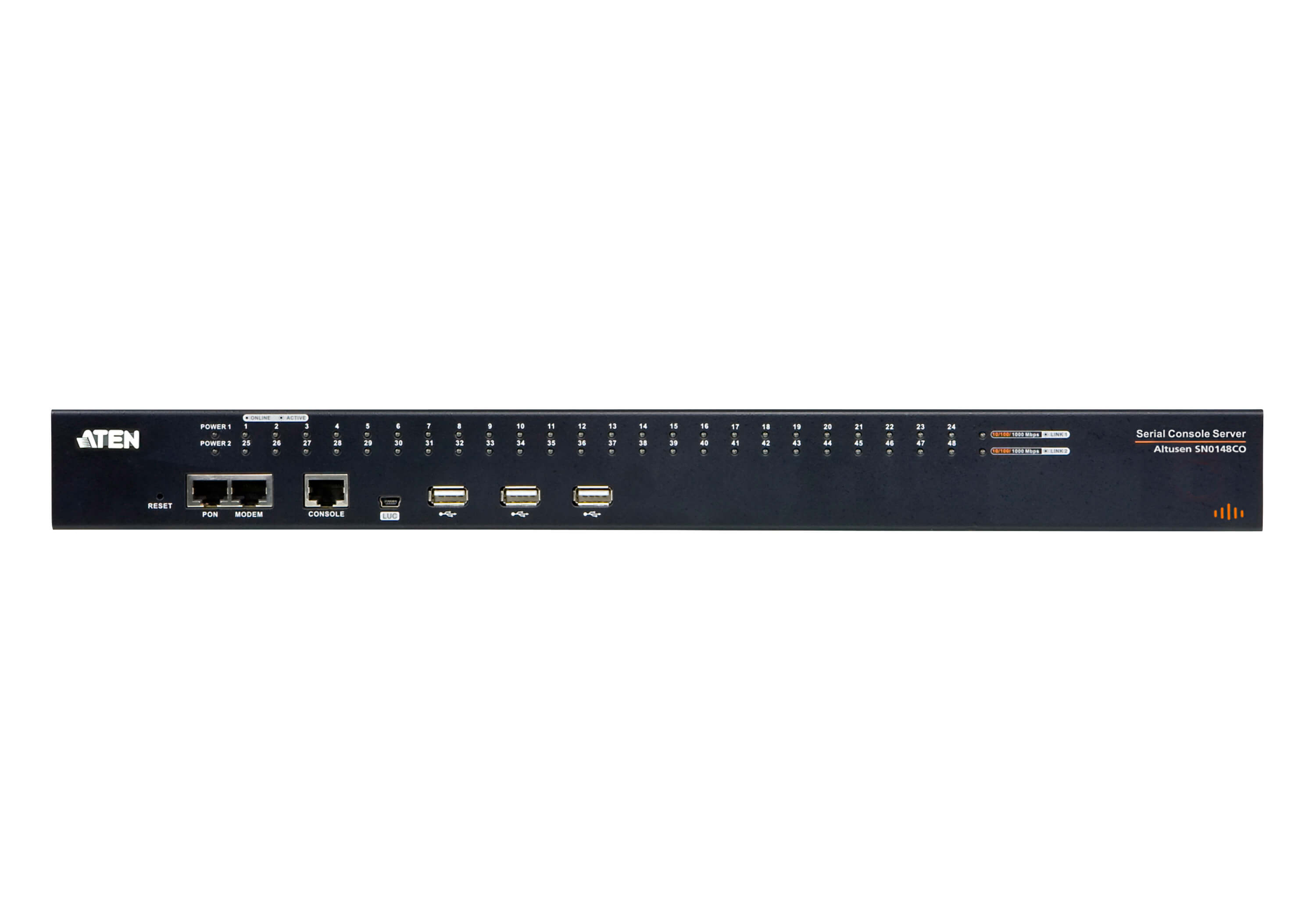 Aten Przełącznik Konsoli Serial 48-Port dual-power Cisco pin-outs and auto-sensing DTE/DCE function