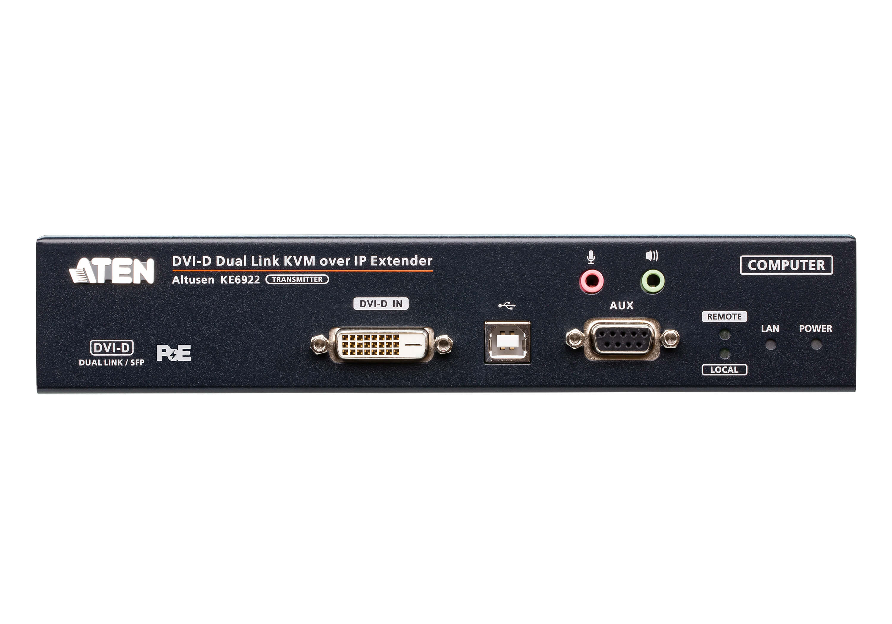 Aten Nadajnik KVM over IP 2K DVI-D Dual-Link z podwójnym SFP i PoE
