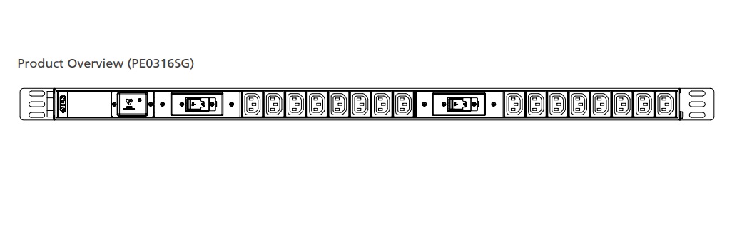 Aten listwa PDU 32A 19" 0U 16 x C13 z ochroną przeciwprzepięciową