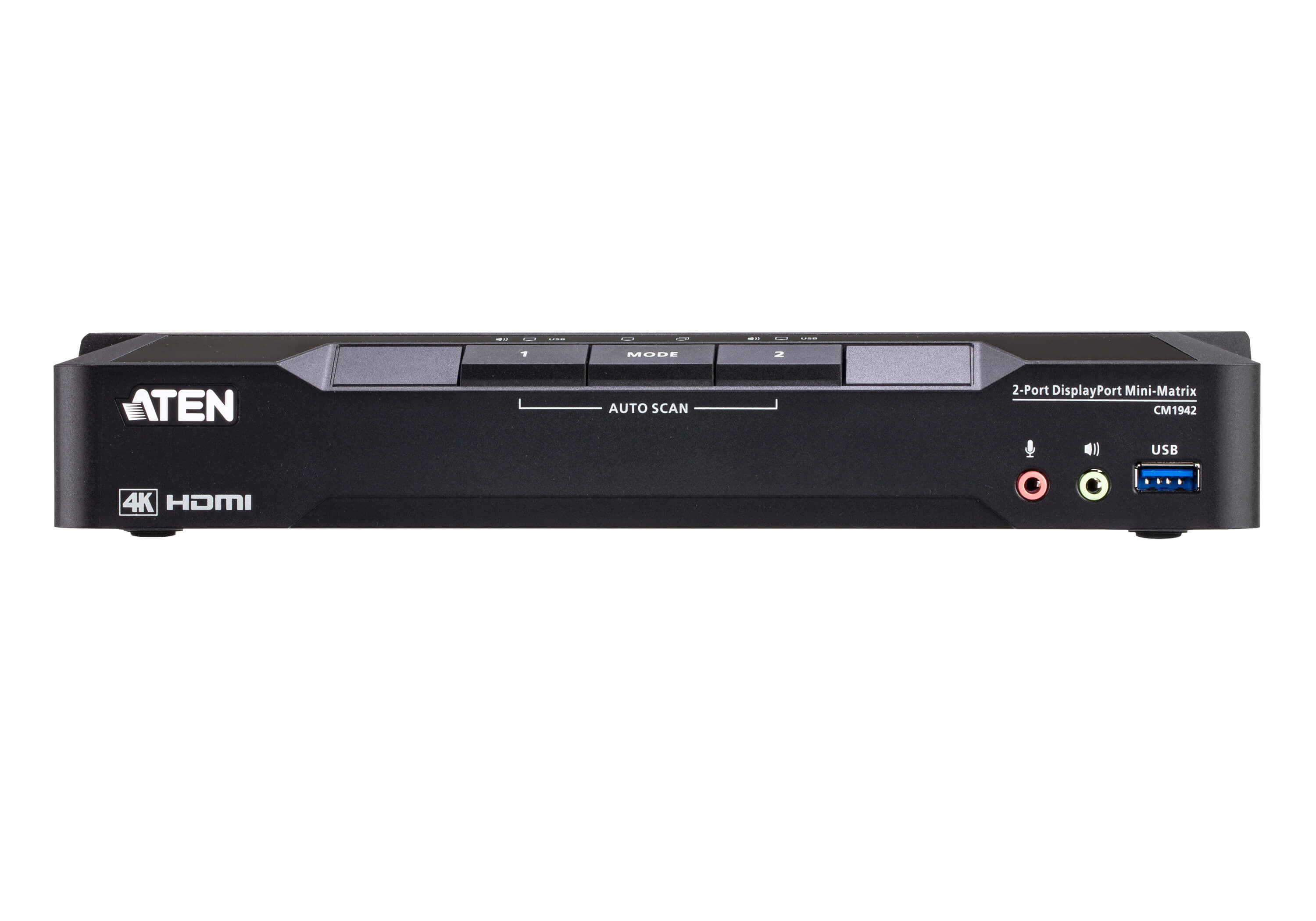 Aten 2-Port 4K DisplayPort Dual Display Mini-Matrix Boundless KVM Switch