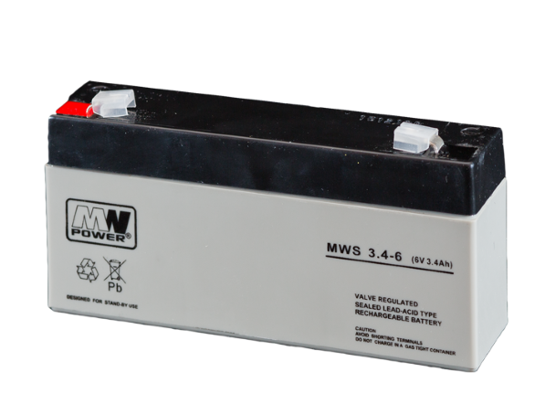 MW Power Akumulator 6V MWS 3,4Ah żywotność: 3-5 lat